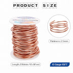 10 Gauge Aluminum Craft Wire, 2.5mm Jewelry Wire for Jewelry Making Supplies and DIY Metal Craft Art (Champagne, 65 Feet) - color: Champagne, size: 10Gauge 65FT