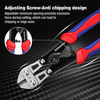 WORKPRO Mini Bolt Cutter 8-inch, Spring Loaded Small Heavy Duty Wire Cable Cutter, Snips Clippers with Soft Anti-Slip Handle - size: 8-inch/210mm, style: Bolt Cutter