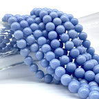 ABCGEMS Glow-in-Dark Mexican Blue Aragonite Beads (AKA Cave Calcite- Extremely Rare) Healing Crystal Chakra Energy Stone Ideal for Bracelet Necklace Ring DIY Jewelry Making Smooth Round 10mm - color: Blue Aragonite- Glow in Dark (From Mexico)