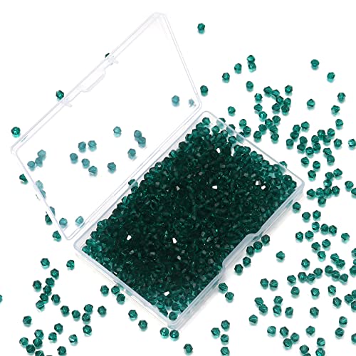 500pcs Crystal Glass Beads 6mm Bulk Faceted Bicone Spacer Beads for DIY Jewelry Making - color: Malachite Green, size: 6mm