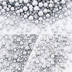60g Antique Silver Flatback Half Round Pearls Mixed Size 3-10mm Resin Craft Beads for Nail Art, Face Gems, DIY Jewelry Making - color: Antique Silver, size: 60g