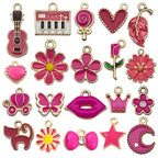 YouLuo 100Pcs Bracelet Charms for Jewelry Making Wholesale Bulk Jewelry Making Bracelets Charm KC Gold Alloy Charm Pendants and Gold Plated Enamel Charms Pendants for Bracelet Necklace - color: Gold-Multicolor