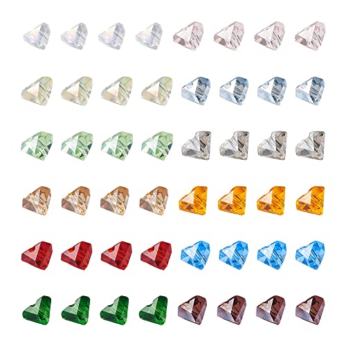 Cheriswelry 165Pcs Transparent Triangle Glass Beads 4.5mm Colorful Faceted Crystal Beads Bulk 11 Styles for DIY Necklace Bracelet Earrings Jewelry Making Crafts - color: Mixed Color-Triangle