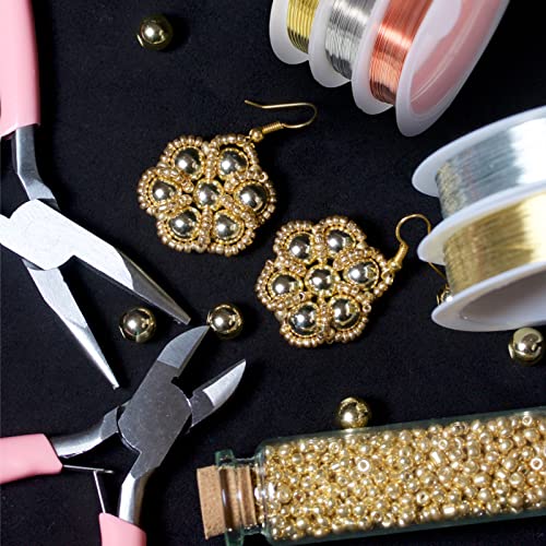 Mixweer 15 Pcs 5 Size Copper Wire 18 20 22 26 32 Gauge Tarnish Resistant Jewelry Wire for Jewelry Making 121 Yard Metal Beading Crafting, Rose Gold, Silver and Gold - color: Rose Gold, Silver and Gold