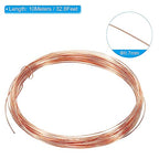 PATIKIL 32.8 Feet Solid Bare Copper Wire, 22 Gauge 99.9% Pure Copper Wire 0.7mm Soft Beading Wire Metal Plant Stem Ties for Jewelry Craft (10m) - size: 0.7mmx10m