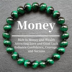 Handmade 8mm Beaded Bracelets For Men Protection Bracelet For Women Chakra Feng Shui Stretchy Handmade Lucky Money Stretchy Crystal Bracelets Best Gifts - color: Simulated Green Tiger
