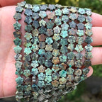 Songxi 60pcs 6mm African Turquoise Plum Blossom Natural Stone Beads for Jewelry Making, Smooth Loose Flower Shape Gemstone Beads for Bracelets Necklace Earrings Making Supplies ﻿ - color: African Turquoise