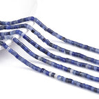 BEADIA Natural Blue Sodalite Spacer Beads Caps Flat Round Loose Beads for Beading Jewelry Making 3mmx2mm 38cm - color: Blue Sodalite, size: Flat Round 3mm x 2mm