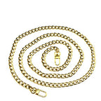 HAHIYO Yellow Gold Purse Chain Strap, 51.2 Inches, Flat 0.4" Wide, 2.4mm Thick, Lobster Clasp, Unisex, Modern Style - size: Yellow Gold 51.2 inches