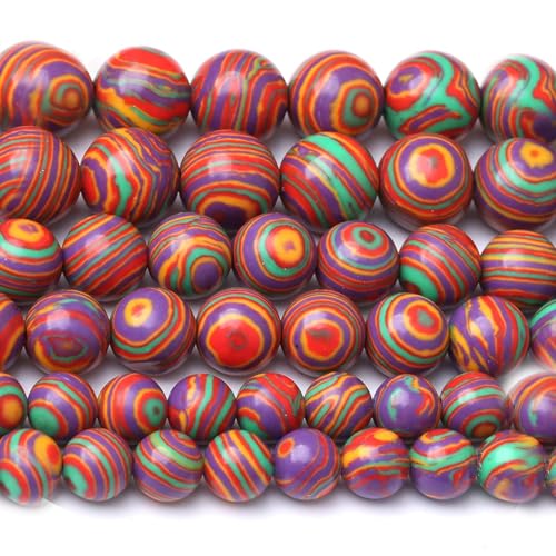 Painted Peacock Turquoise Stone Beads for Jewelry Making DIY Bracelet Necklace Gemstone Round Crystal 1 Strand 15.5inch 4MM - color: Painted peacock turquoise, size: 4mm