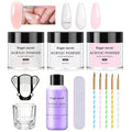 Basic Acrylic Nail Kit,Acrylic Powder and Liquid Set,AcrylicS NailS Liquid,3Colors NailS AcrylicS Powder Kit with Manicure Tools for Beginner Nail Art Manicure DIY (A2)