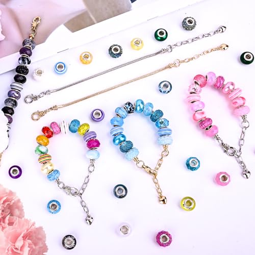 16 Pcs Snake Chain Charm Bracelet Adjustable Bangle Bracelets with Heart Lobster Clasp Extender Adjustable DIY Bracelet Chain for Women DIY Jewelry Making Supplies 7.87" - color: silver gold