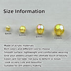 1800pcs Acrylic Faceted Round Beads 4mm 6mm 8mm 10mm AB Colors Glossy Acrylic Round Spacer Beads with Hole for DIY Bracelet Necklace Jewelry Making Supplies Handmade Craft(Yellow AB) - color: Yellow AB