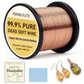 22 Gauge/0.6mm Copper Wire for Gardening & Jewelry – 540 Feet 1 Pound Spool with Polishing Cloth & COA – 99.9% Pure Dead Soft Bare & Skin Safe Uncoated Craft Wire for Multi-Purpose Craft - size: 22 Gauge, style: 1 Pound