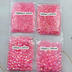 1800pcs Acrylic Faceted Round Beads 4mm 6mm 8mm 10mm AB Colors Glossy Acrylic Round Spacer Beads with Hole for DIY Bracelet Necklace Jewelry Making Supplies Handmade Craft(Dark Pink AB) - color: Dark Pink AB