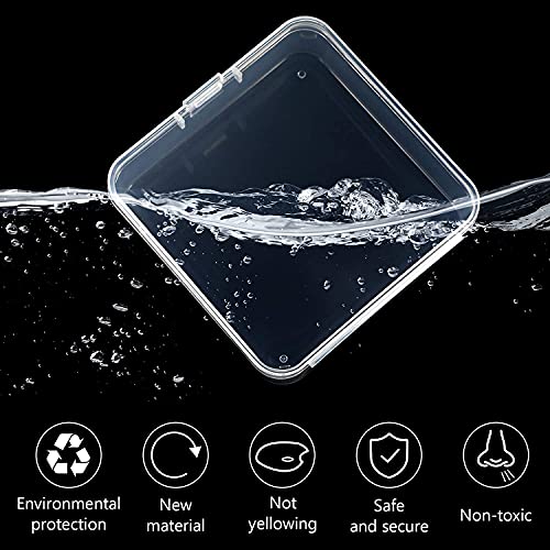 Jetec 6 Pieces Mini Plastic Clear Beads Storage Containers Box for Collecting Small Items, Beads, Jewelry, Business Cards, Game Pieces, Crafts (3.3 x 3.3 x 1.1 Inch) - size: 3.3 x 3.3 x 1.1 Inch