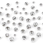 BENECREAT 80Pcs 4 Sizes Real Platinum Plated Spacer Beads, 3mm~6mm Round Brass Beads for Necklaces, Bracelets and Jewelry Making, 20Pcs/Size - color: Platinum