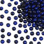 100pcs Natural Stone Beads 8mm Blue Tiger Eye Round Genuine Real Stone Beading Loose Gemstone Hole Size 1mm DIY Charm Smooth Beads for Bracelets Necklaces Earrings Jewelry Making Crafts - color: Sapphire Blue Tiger Eye