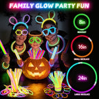 SHQDD 200 Glow Sticks Bulk Party Pack, 8” Neon Glow Sticks, DIY Glowsticks with Connectors Bracelets & Necklaces, Glow in the Dark Party Supplies for Kids, Adults, Parties, Halloween & New Year - style: 200PCS