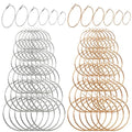 96PCS Hoop Earrings Finding, Round Hypoallergenic Earring Hoops, Stainless Steel Open Beading Hoop, for Women's Jewelry Making, DIY Earrings Crafts, 6 Sizes
