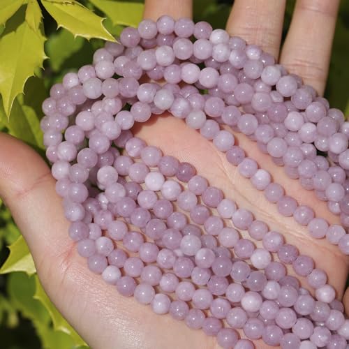 6mm Natural Stone Beads 65pcs Pink Chalcedony Polished Round Smooth Crystal Loose Gemstone Beads for Jewelry Making DIY Bracelet Necklace Earring Crafts Supplies - color: Pink Chalcedony 1 strand-65pcs
