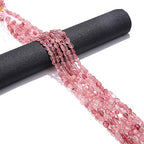BEADIA Irregular Natural Strawberry Crystal Stone Loose Semi Gemstone Beads for Jewelry Making 5-8mm 38cm - color: Strawberry Crystal, size: 5-8mm 38cm