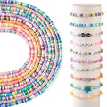 Elecrelive 10 Strands Polymer Clay Beads 4 mm Handmade Vinyl Heishi Beads Flat Round Disc Beads Loose Spacer Beads for Surfer Choker Necklace Bracelet Earrings Jewelry Making - color: Mixed Color