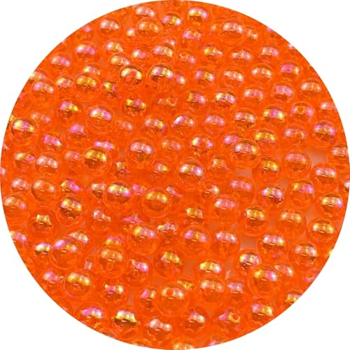 200pcs 10mm Acrylic Round Beads AB Colors Acrylic Beads Round Spacer Beads with Hole for DIY Bracelet Necklace Jewelry Making Supplies Handmade Craft(Dark Orange AB) - color: Dark Orange AB, size: 10mm