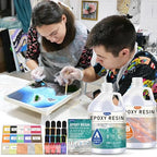 IGaiety Epoxy Resin, 2 Gallon Epoxy Resin Kit, Crystal Clear High-Gloss Epoxy Self-Leveling Casting Kit No Yellowing Perfect for DIY Crafts, Table Tops (1 Gallon Resin + 1 Gallon Hardener) - size: 2 Gallon