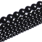 6mm 66pcs Natural Black Agates Onyx Stone Beads Smooth Round Loose Spacer Beads for Jewelry Making DIY Bracelets 15" - color: Black Agate, size: 6mm