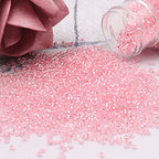 5100 Pcs Size 8/0 Glass Seed Beads, 3 mm Light Pink Small Mini Spacer Loose Pony Beads for Jewelry Making and DIY Crafts - color: Light Pink, size: Medium