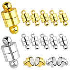 AIEX 12pcs Magnetic Bracelet Clasp, Locking Necklace Clasp with Round Buckle for Jewelry Making (Golden, Silver)