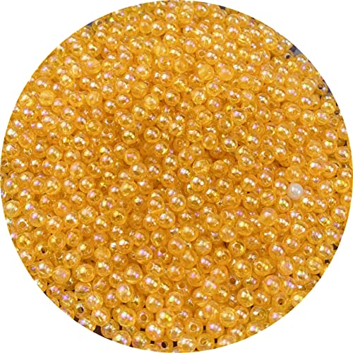 1500 Pcs 4mm Acrylic Round Beads AB Colors Round Spacer Beads for Earring Bracelet Necklace Key Chains Jewelry DIY Craft Making (Orange AB) - color: Orange AB, size: 4mm