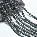 39pcs 8x10mm Gray Cat's Eye Flat Faceted Oval Stone Loose Gemstone Beads Semi-Precious Craft Supplies for DIY Jewelry Making - color: Faceted Oval Gray