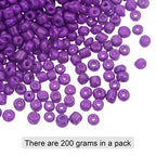 HARFINGTON 2000Pcs Small Glass Beads 6/0 4mm Loose Tiny Round Small Beads for Bracelet Earring Rings Jewelry Making, Purple - color: Purple