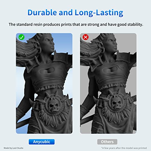 ANYCUBIC 3D Printer Resin, 405nm SLA UV-Curing Resin with High Precision and Quick Curing & Excellent Fluidity for LCD 3D Printing (Black, 1kg) - color: Black, size: 1kg