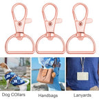 50Pcs Swivel Clasp Hooks D Ring Key Chain Clips, Metal Lobster Claw Clasps Trigger Clip Lanyard Snap Hook for Keychains Making Purse Hardware DIY Crafts 1 Inch (Rose Gold) - color: Rose Gold