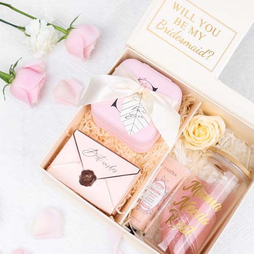 AYGXU Travel Jewelry Box for Women and Girls - Small Case With Initial A-Z - Teacher Gifts - color: pink, size: B