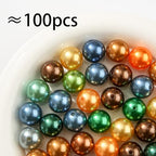 100pcs Color Pearl Beads Chunk Bubblegum Bead 20mm Acrylic Pen Ball Beads for Pen Bag Jewelry Making Necklace Bracelet(Brown&Gray) - color: brown&gray