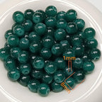 200PCS Glass Beads 8mm Glass Beads for Bracelets Necklaces Jewelry Making DIY Crafts (Peacock Blue) - color: Peacock Blue