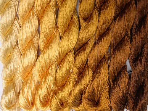 100% Nature Mulberry Handmade Embroidery Silk Thread Woven Jewelry Accessory Artificial Flowers Cross Stitch Floss DIY Sewing Kits 8 Gradient Colors 110m Each (21) - color: 21