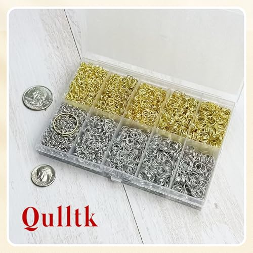 4600 Pcs Jump Rings for Jewelry Making Kit Gold & Silver, Open Rings with Opener Tools for Earrings, Keychains, Bracelet & Necklace Repair Supplies - color: 4600Pcs Silver & Gold