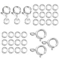 925 Sterling Silver Lobster Claw Clasps Set, Lobster Clasps Connector Closures and Spring Clasps with Open Jump Rings for Necklace Bracelet DIY Jewelry Finding Supplies (26pcs) - color: 26PcsB