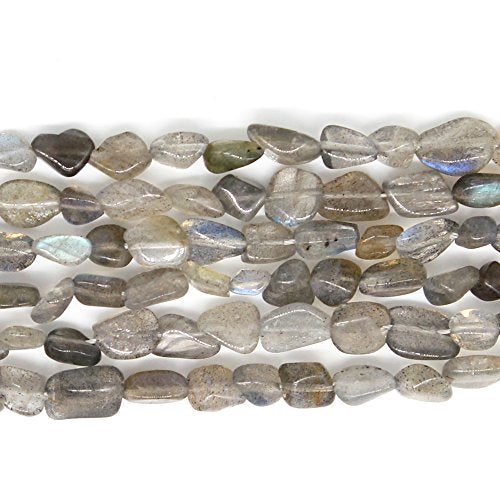 MJDCB Natural Irregular Shape Stone Beads 6-8mm Labradorite Gemstone Energy Crystal for Jewelry Making Bracelet Necklace - color: Gray Moonstone