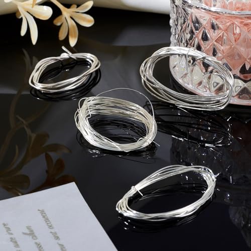 9.8 FT 925 Sterling Silver Jewelry Wire 28 Gauge 0.5mm Dead Soft Thin Craft Wire for Christmas Crafts Jewelry Wire Wrapping - color: 925 Sterling Silver-Round, size: 28 Gauge/0.3mm