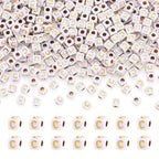 FASHEWELRY 500Pcs White Golden Letter Beads 4.5mm Square Alphabet Beads Acrylic Cube Letter C Beads for Friendship Bracelet Necklace Keychains Jewelry Making - color: Letter C