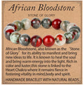 LPBeads Handmade Natural Gemstone Stretch Elastic Bracelet Healing Crystal Round Stone Beads Jewelry Gifts for Women Men - color: African Bloodstone, size: 10mm