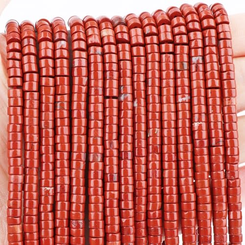 Natural Red Jasper Heishi Spacer Beads Loose Semi Precious Flat Round Gemstone Disc Shape Stone for Beading Jewelry Making 4x2mm 15.5" - color: Red Jasper