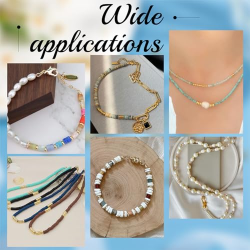 PH PandaHall 200pcs 18K Gold Spacer Beads 5 Styles Metal Heishi Beads Flat Round Spacer Beads Disc Beads Long-Lasting Loose Beads for Surfer Stackable Necklace Layered Bracelet Jewelry Making 3/5mm