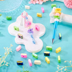 Beadthoven 20pcs Big Letter I Beads Large Hole Bubble Alphabet Acrylic Beads Charm Iridescent Plastic I Shape Loose Chunky Spacers for Jewelry Making Bracelet Necklace Keychains Shoelaces Crafts - color: I